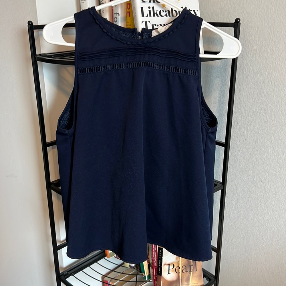 Fun open backed navy blue tank from Urban Outfitters